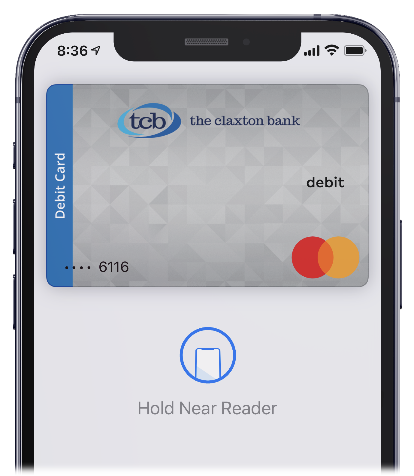 Screenshot of the TCB Debit Card in ApplePay wallet