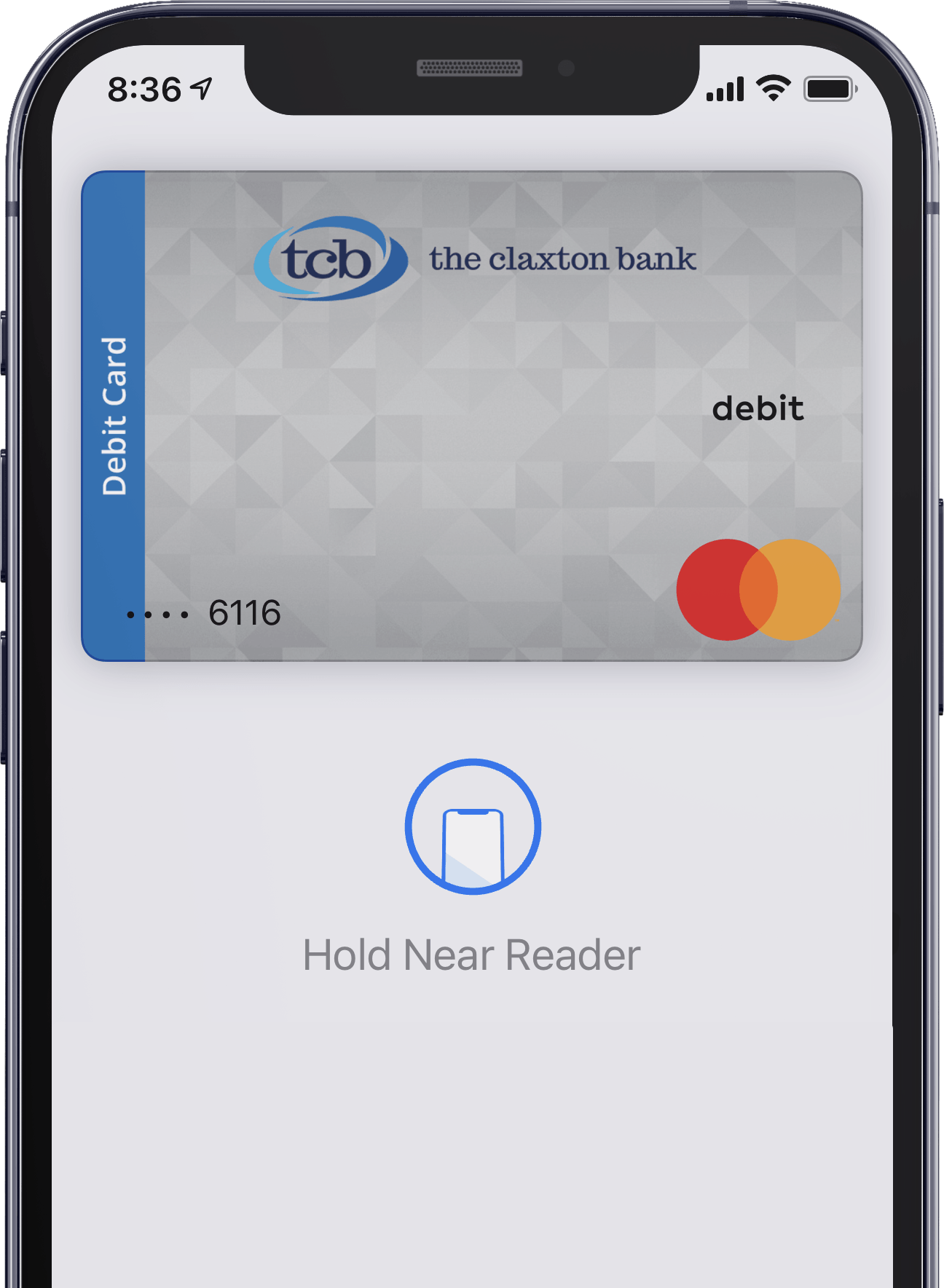 Screenshot of the TCB Debit Card in ApplePay wallet