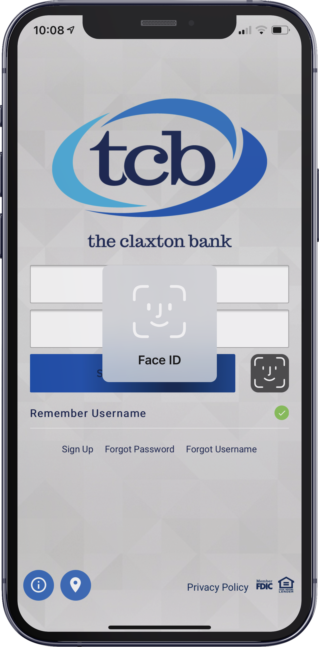 TCB Digital Banking with Face ID
