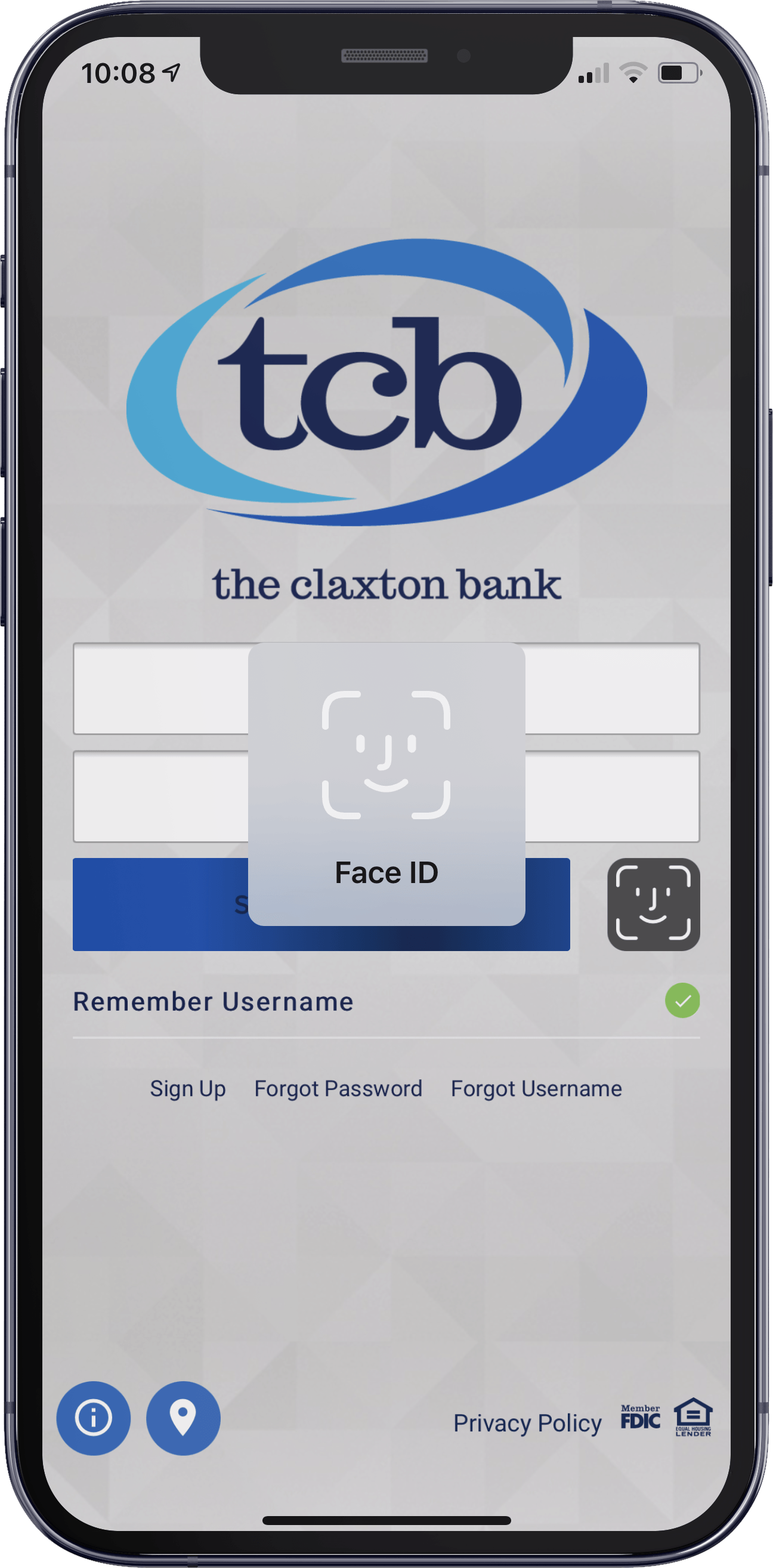 TCB Digital Banking with Face ID