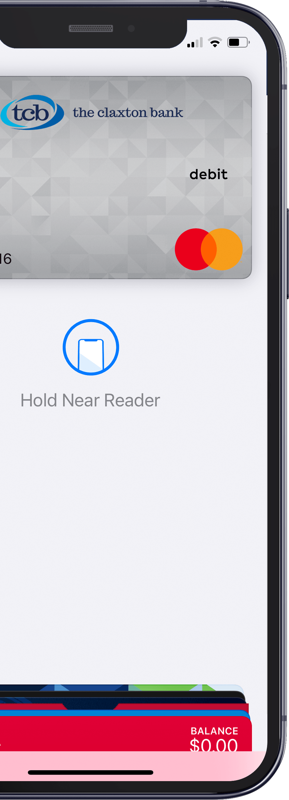 Screenshot of the TCB Debit Card in ApplePay wallet