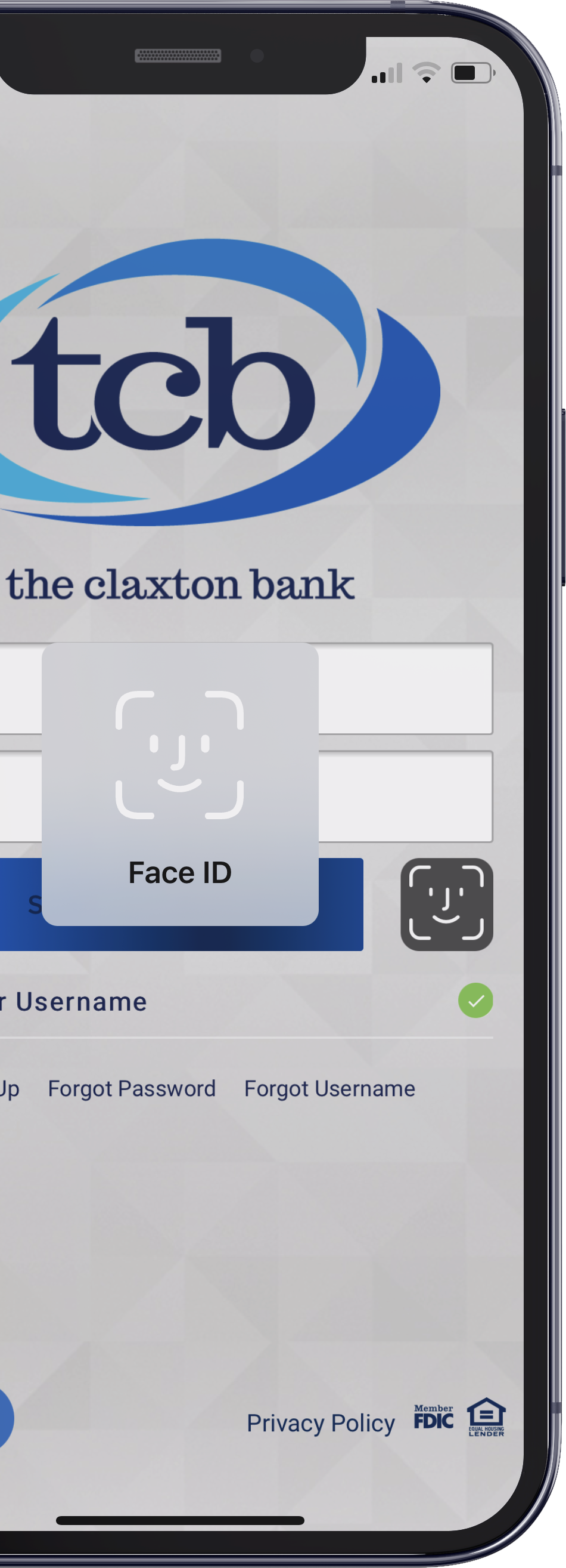 TCB Digital Banking with Face ID