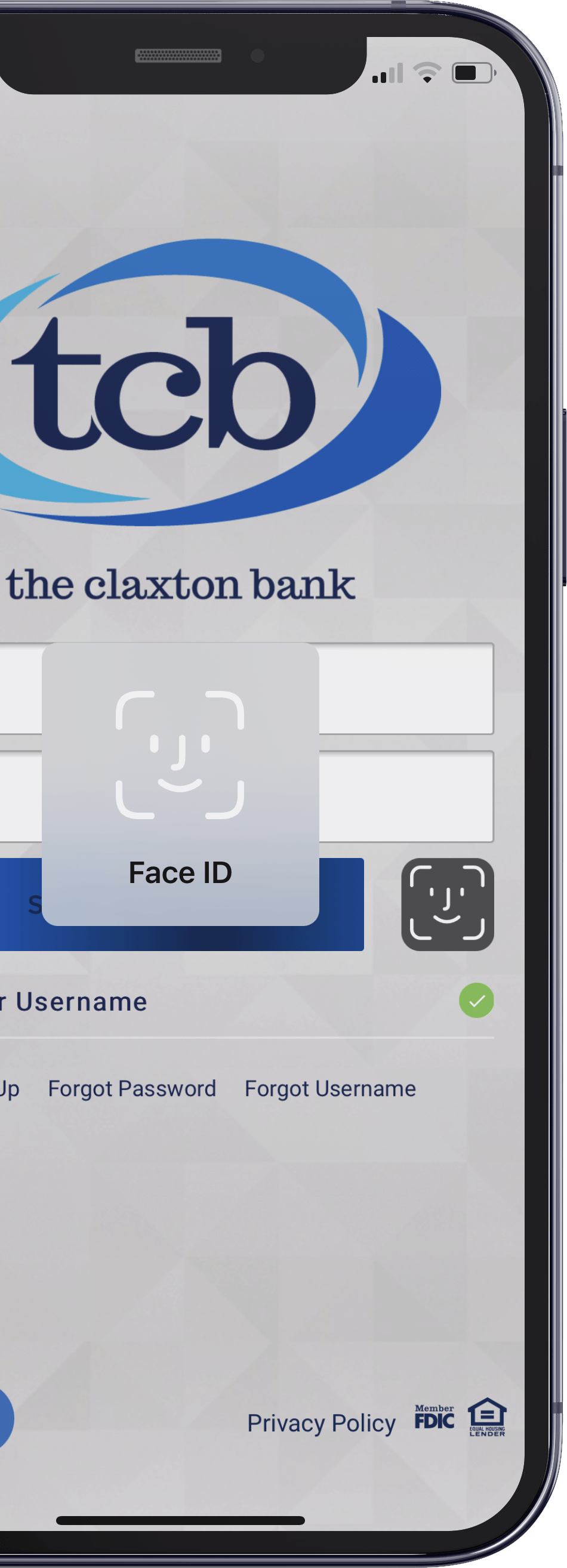 TCB Digital Banking with Face ID